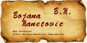 Bojana Manetović vizit kartica